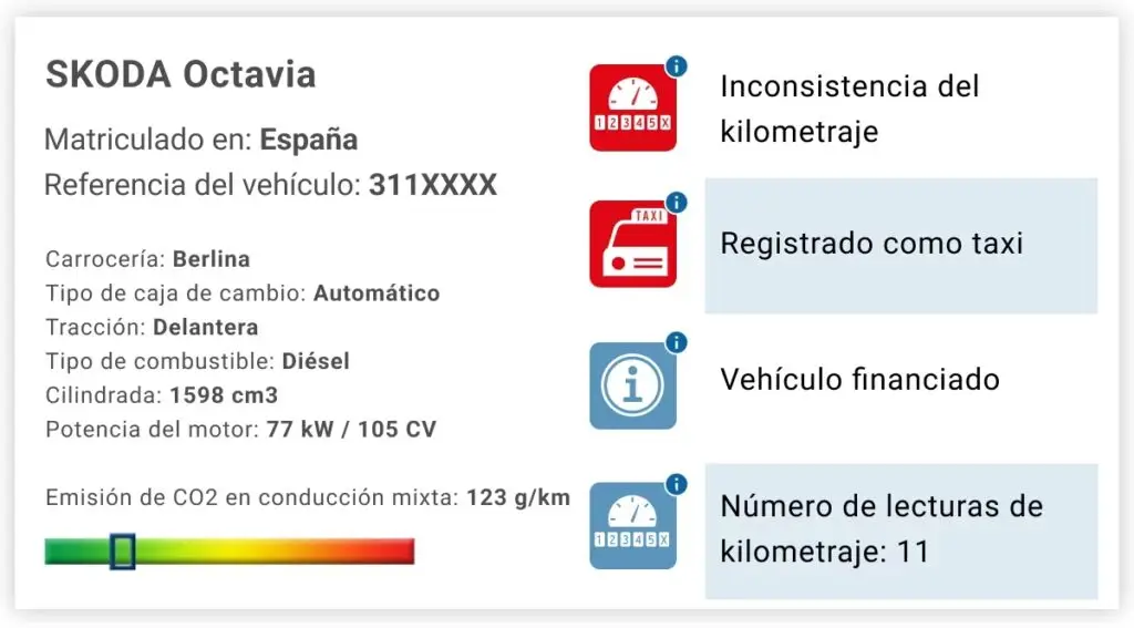 Qué es el informe CARFAX, cómo conseguirlo y por qué te interesa 1 Ejemplo de informe CARFAX que presenta las especificaciones de un vehículo.