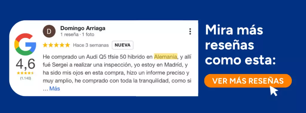 Banner de una reseña de la empresa Needcarhelp: revisión de coches de segunda mano, transporte y cambio de nombre