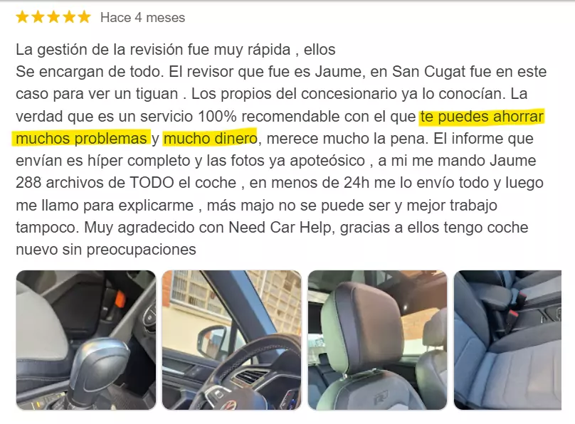 Opiniones de los clientes de Needcarhelp, servicio de revision de coches de segunda mano