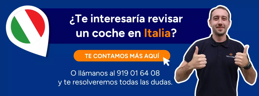 Banner para promocionar servicios en Italia de revisiones de coches de segunda mano, NeedCarHelp.